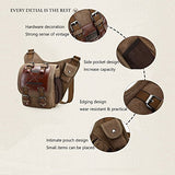 Chikencall Mens Boys Vintage Canvas Bags Retro Casual Shoulder Bag Leather Single Shoulder Cross