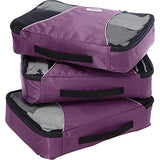 eBags Medium Packing Cubes for Travel - 3pc Set - (Eggplant)