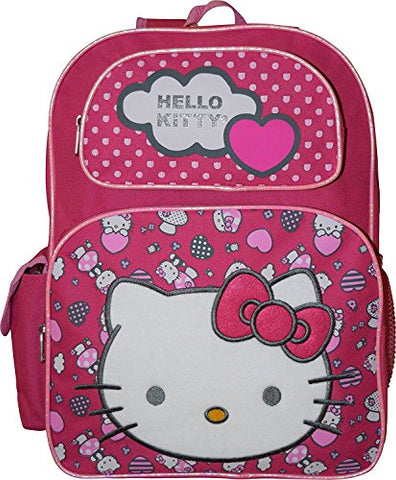Hello Kitty Deluxe Embroidered 16" School Bag Backpack