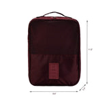 Moreteam Travel Shoe Bag 3 in 1 Shoe Organizer Space Saving Storage Tote Bags with Zipper for Men Women (Wine Red)