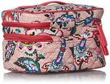 Vera Bradley womens Iconic Jewelry Train Case, Signature Cotton, Stitched Flowers, One Size
