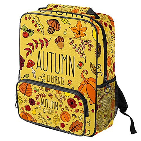 LORVIES Autumn Bature Floral Elements School Bag for Student Bookbag Women Travel Backpack Casual Daypack Travel Hiking Camping