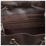 Leatherbay Leather Small Backpack,Dark Brown,One Size