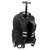 J World New York Sunrise Rolling Backpack, Black, 18-Inch