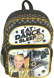 Jojo Siwa "Eat Dance Sleep" Black & Gold Backpack And Signature Black Hair Bow Set