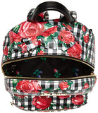 Betsey Johnson Gingham Bow Backpack, black floral
