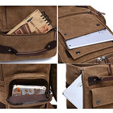 Berchirly Vintage Canvas Backpack Laptop Rucksack Weekend Hiking Daypack Coffee