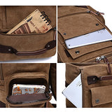 Berchirly Vintage Canvas Backpack Laptop Rucksack Weekend Hiking Daypack Coffee