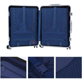 Swivel Wheel Trolley Case, Aluminum Frame Travel Case, Swivel Wheel Trolley Case + Pc Vertical Suitcase, Blue, 24 inch