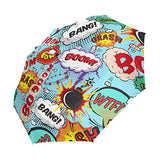 GIOVANIOR Comic Speech Bubbles Bang! Boom! Umbrella Double Sided Canopy Auto Open Close Foldable