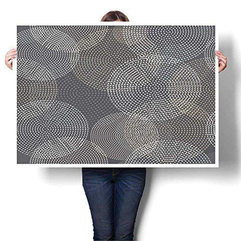 SCOCICI1588 Wall Art Scenery Oil Painting Vector Background with Decorative Dotted Circles Print