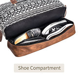 MyMealivos Canvas Weekender Bag, Overnight Travel Carry On Duffel Tote with Shoe Pouch (black)