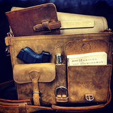 Saddleback Leather Thin Front Pocket Briefcase - 100% Full Grain Leather Laptop Bag With 100 Year