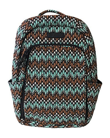 Vera Bradley Laptop Backpack (Updated Version) with Solid Color Interiors (Sierra Stream with Black Interior)