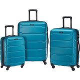 Samsonite 68311-2479 Omni Hardside Luggage Nested Spinner Set (20 Inch, 24 Inch, 28 Inch) - Caribbean Blue Bundle with Microbead Neck Pillow with Travel Pouch and Manual Luggage Scale