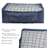 Vercord 7 Set Travel Packing Organizers Cubes Mesh Luggage Cloth Bag Cubes With Bra/Underwear Cube and Shoe Pouch, Dark Blue Dots
