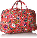 Vera Bradley Women's Iconic Compact Weekender Travel Bag-Signature, Coral Floral