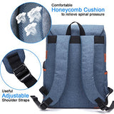 Modoker Vintage Laptop Backpack School College Bag Bookbags for Women Men,Travel Laptop Backpack with USB Charging Port Fashion Backpack Rucksack Fits 15.6 inch Notebook (Blue)