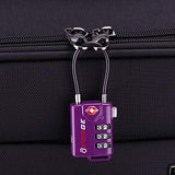 TSA Approved Cable Luggage Locks, Re-settable Combination with Alloy Body