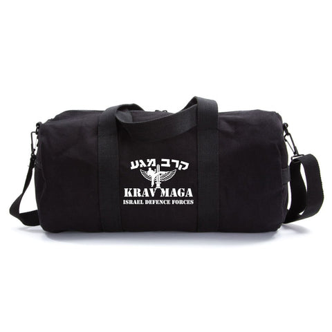 Krav Maga Martial Arts Israel Defence Forces Arts Army Sport Heavyweight Canvas Duffel Bag in Black