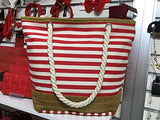 We We Beach Bag Waterproof Canvas Tote Straw Bag - Large (Style 04)