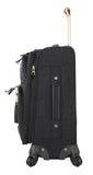Steve Madden Luggage Carry On 20" Expandable Softside Suitcase With Spinner Wheels (20in, Peek-A-Boo Black)
