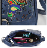 Bibitime Hollow Flower Design Ethnic & Leopard Cross Body Bags Phone Change Bag Handbag Messenger