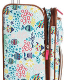 Lily Bloom Luggage Large Expandable Design Pattern Suitcase With Spinner Wheels For Woman (Aquarium