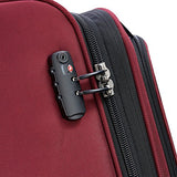 Delsey Luggage Titanium Soft Expandable 25 Inch Spinner, Black Cherry Red