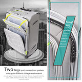 Coolife Luggage 3 Piece Set Suitcase Spinner Softshell Lightweight (Blue+Sliver)