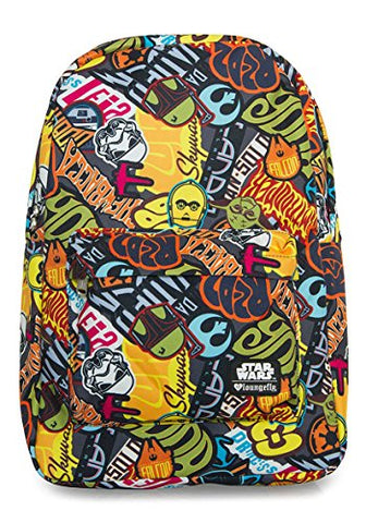 Loungefly Star Wars Stickers Print Laptop Backpack (Multi Colored) STBK0057