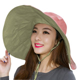 Fakeface Packable Extra Large Anti-UV Wide Brim Bowknot Straw Beach Hat Floppy Sunhat UPF 50+ Garden Beach UV Protective Sun Hat