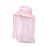 Fakeface Women Hunting Hats 360 Degrees Anti-UV Foldable Wide Brim Visor Summer Sun Hat Cap Lightweight Breathable Hiking Camping Fishing Cycling Bucket Hat Topee UV50+ Pink