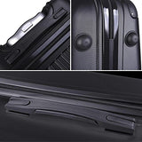 GHP 210D Polyester ABS Shell 360°-Rotating Wheels Black 20" Trolley Case Luggage Bag