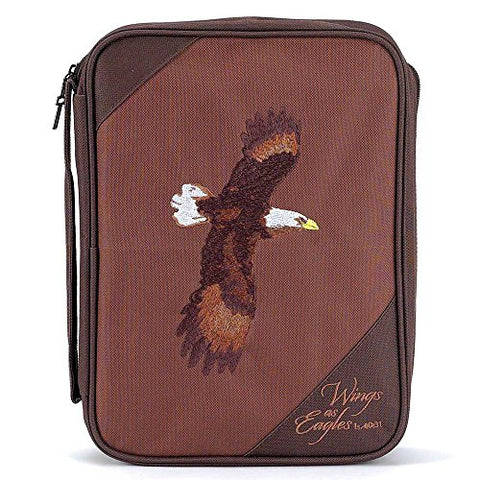 Brown Eagles Isaiah 40:31 Reinforced Polyester 8.5 X 11.5 Bible Cover Case With Handle