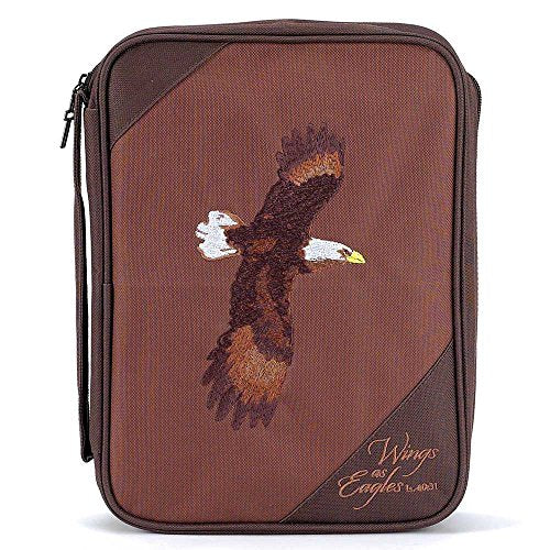 Brown Eagles Isaiah 40:31 Reinforced Polyester 8.5 X 11.5 Bible Cover Case With Handle
