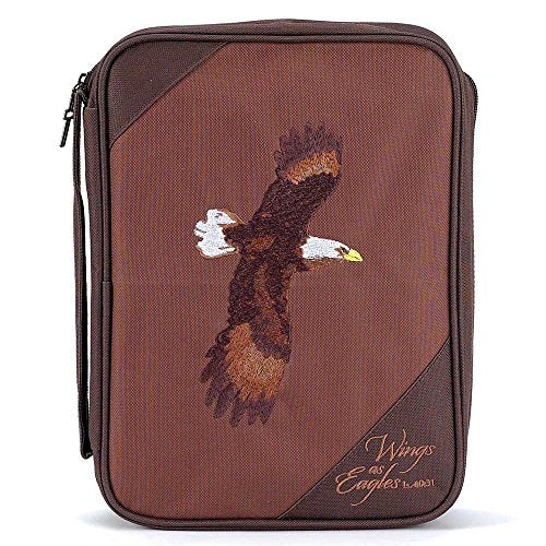 Brown Eagles Isaiah 40:31 Reinforced Polyester 8.5 X 11.5 Bible Cover Case With Handle