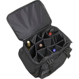 Travelwell 12 Piece Polyester Bottle Limo Wine Case Tote Cooler with Wheel and Organizer, Black