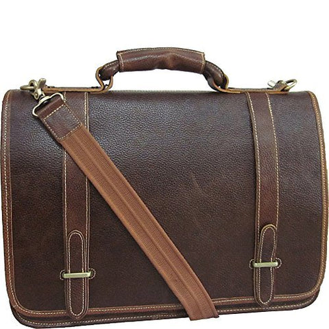 AmeriLeather Traditional Double Slip-in Executive Briefcase (Brown)