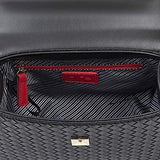 Cloe Knitted-like Briefcase bag with Floral Print Scarf in Black Color