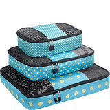 eBags Packing Cubes for Travel - 3pc Set - (Blue Dots Anyone?)