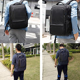 Business Laptop Backpack men water resistant&Anti-theft with USB charging port,office,casual,college school travel backpack,computer bag daypack,15.6 laptop leather professional slim black lightweight