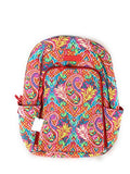 Vera Bradley Laptop Backpack Quilted Cotton Paisley in Paradise,Large