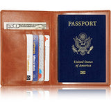 Kavaj Leather Passport Holder Case "Rome" Cognac - Rfid Blocking Cover Wallet Genuine Leather Women