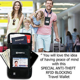 Travel Wallet-Passport Holder-Anti-Theft-Neck Pouch-Rfid Blocking-For Men And Women