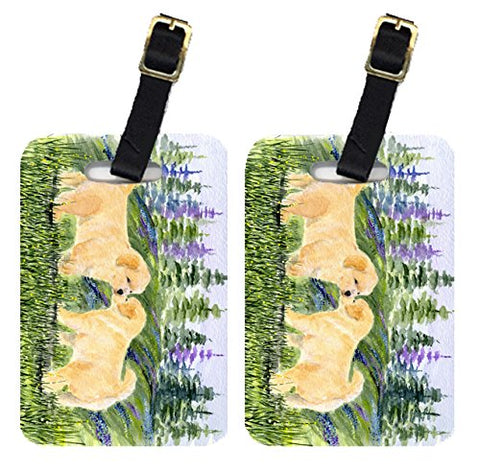 Caroline'S Treasures Ss8102Bt Pair Of 2 Golden Retriever Luggage Tags, Large, Multicolor