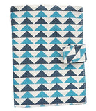Blue & Turquoise Triangle Patterns Canvas Passport Holder Protect Cover Case