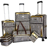Lightweight Polycarbonate Winter Leopard 29" Hardside Spinner Upright Suitcase