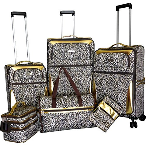 Lightweight Polycarbonate Winter Leopard 29" Hardside Spinner Upright Suitcase