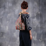 Black Butterfly Women'S National Wind New Canvas Bag Shoulder Bag Backpack (Small) , A